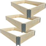 BURI 3X Hochbeet Holz 120x80x20cm Palettenrahmen Garten Beetumrandung Steckrahmen faltbar