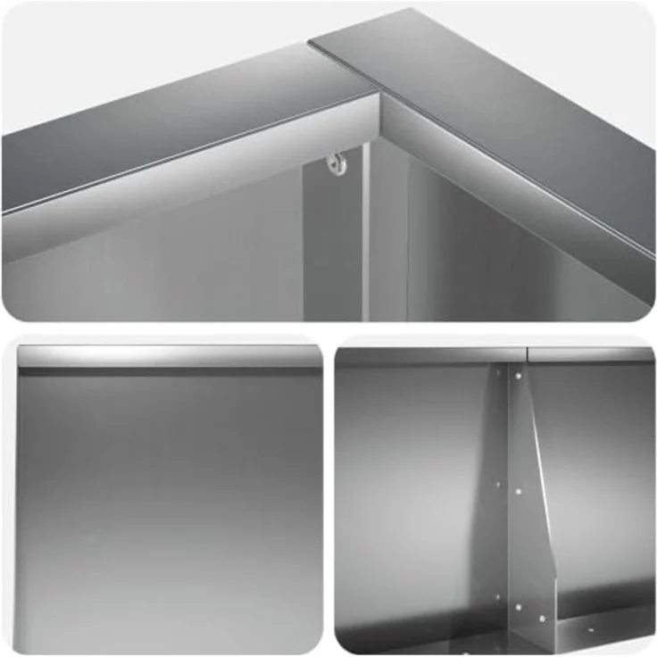 vidaXL Beetumrandung Stützmauer, 6 Stück, modulare Bauweise aus verzinktem Stahl, 200 x 100 x 40 cm, wetterbeständig, Silber – Bild 4