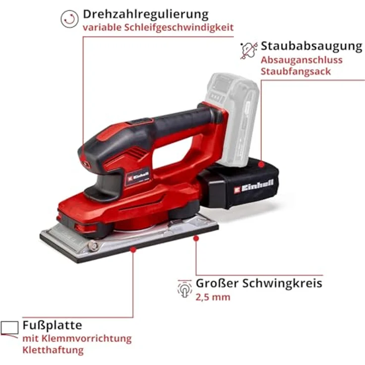 Einhell Akku-Schwingschleifer TE-OS 18/230 Li Power X-Change PXC , ohne Akku ohne Ladegerät – Bild 3