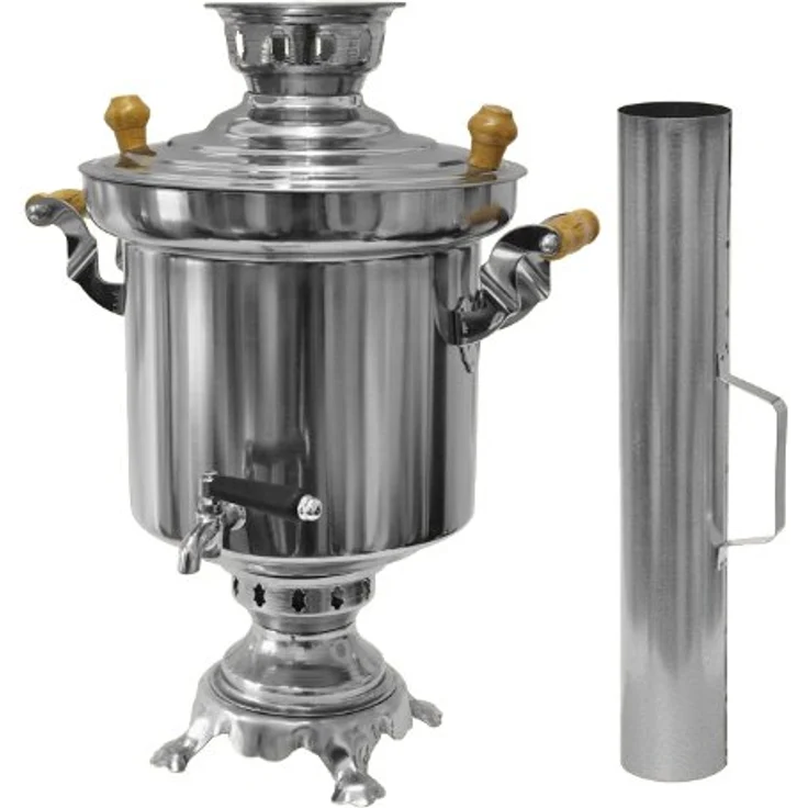 LeGro Holzkohle Samowar 5 Liter mit Schornstein – Bild 3