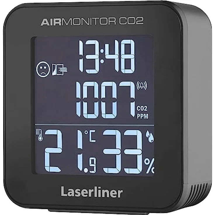 Laserliner - Luftqualitätsmonitor - Überwacht die Innenraumluft - CO2 - PM2,5 - PM10 - Luftfeuchtigkeit - Organische Stoffe - Schweizer Genauigkeit