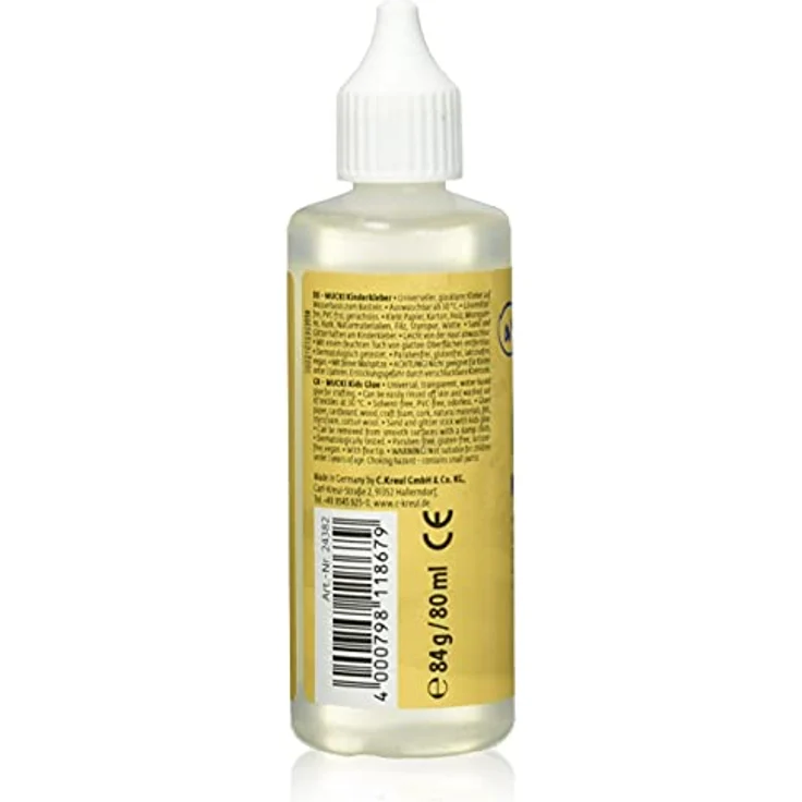 Kreul Mucki Kinderkleber, 80 ml Bastelkleber, glasklar, dermatologisch getestet, vegan, wasserlöslich – Bild 2