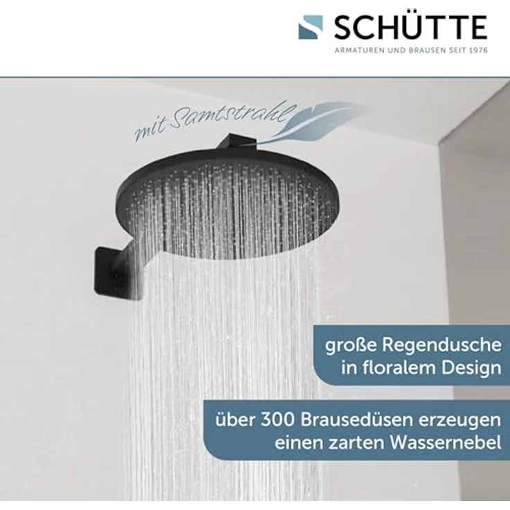 Schütte Kopfbrause CAPRI, Regendusche, Antikalk, Duschkopf, Ø ca. 26 cm, floral anmutende Düsen – Bild 2