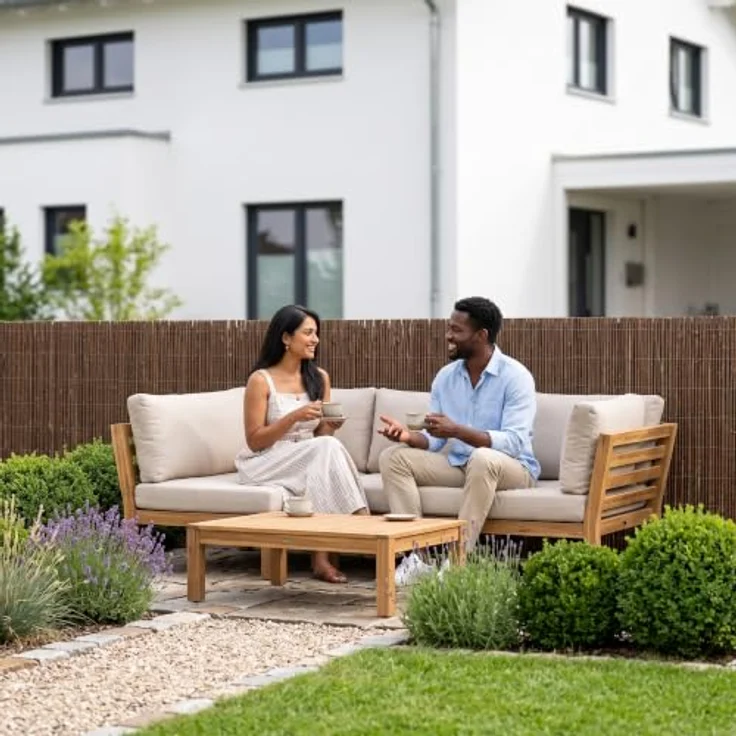 casa.pro Weidenzaun ‘Hyssna’ Sichtschutzmatte 100 x 300 cm, natürliche Optik für Balkon und Garten – Bild 4