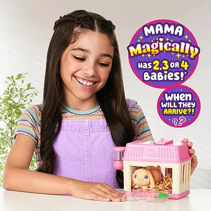 Moose Toys Little Live Pets Mama Surprise Mini-Spielset Hase - Interaktives Tier-Beschäftigungsspielzeug, inklusive Mama, Zubehör und Überraschungsnachwuchs – Bild 2