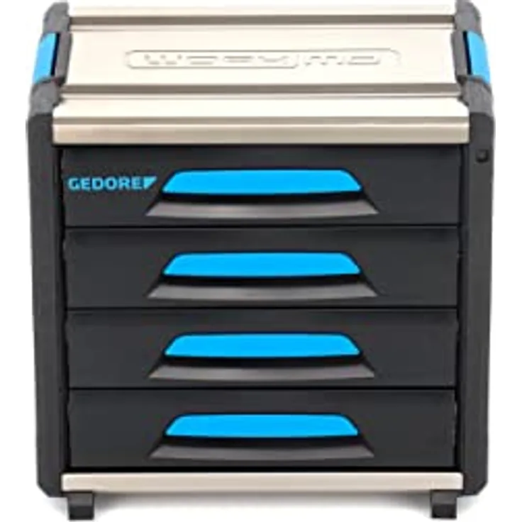 Gedore Werkzeug-Box-Modul WorkMo B2, 4 Schubladen H6, Tragkraft 30 kg pro Schublade, Alu-Kunststoffmix, Maße 526 x 396 x 506 mm