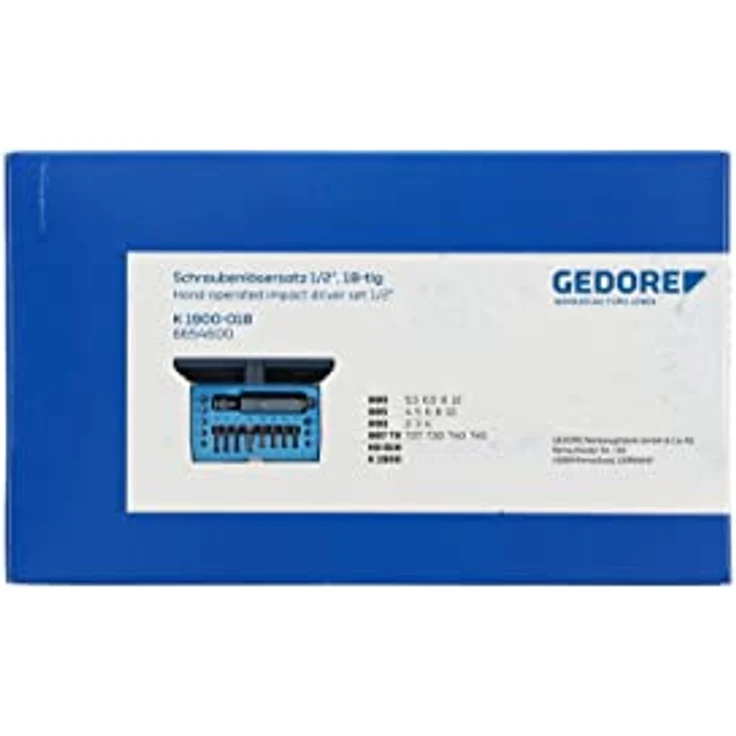 Gedore Schraubenausdreher-Set 6654600, Hammerbetätigung, Schlitz-, Kreuzschlitz-, Innensechskantschrauben, Kunststoffkasten, 200 x 120 x 38 mm – Bild 5