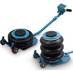 Bituxx 3T Pneumatischer Wagenheber MS-17230, Druckluftwagenheber mit 40 cm Hubhöhe, 3000 kg Traglast, 2 Rollen, gummierte Auflage