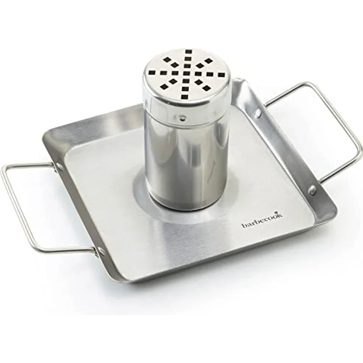 barbecook Ständer Halter Grill-Zubehör Hähnchen-Halterung matt mit Abtropf-Schale, Silber – Bild 2