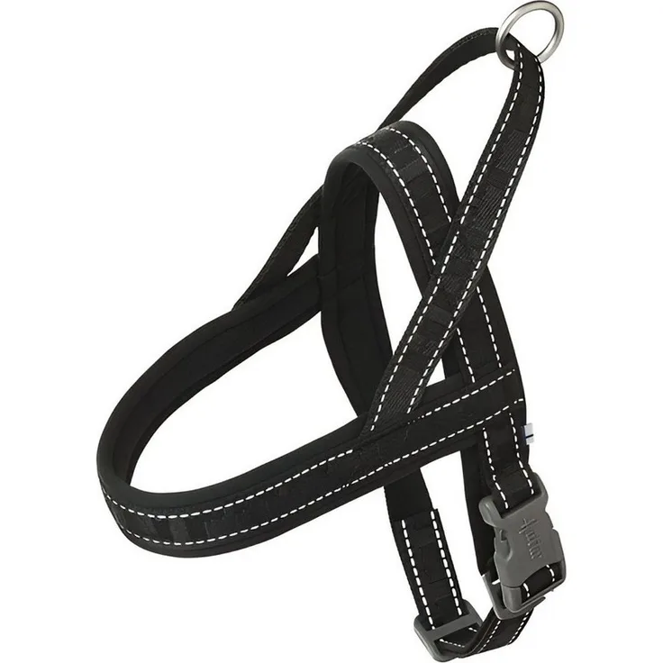 HURTTA Hunde-Geschirr Casual Geschirr raven (schwarz), mit recyceltem Material und 3M-Reflektoren