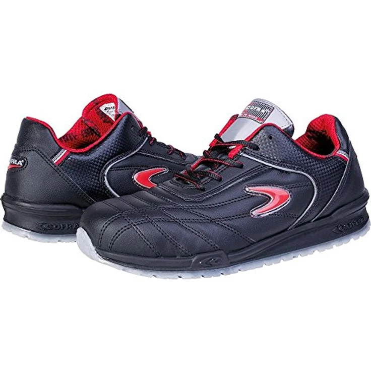 Cofra 78430-000.W40 MEAZZA S1 P SRC Sicherheitsschuhe, Schwarz/Rot, Größe 40 – Bild 5