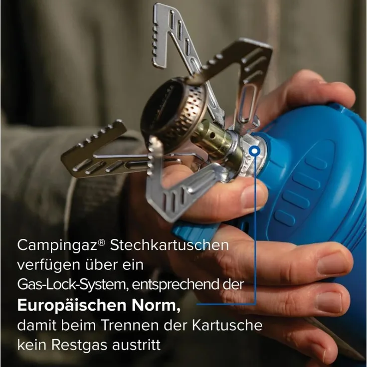 Campingaz Campingkocher 206 S, Gaskocher mit 1.250 W Leistung, manuelle Zündung und hoher Standfestigkeit, blau-silber