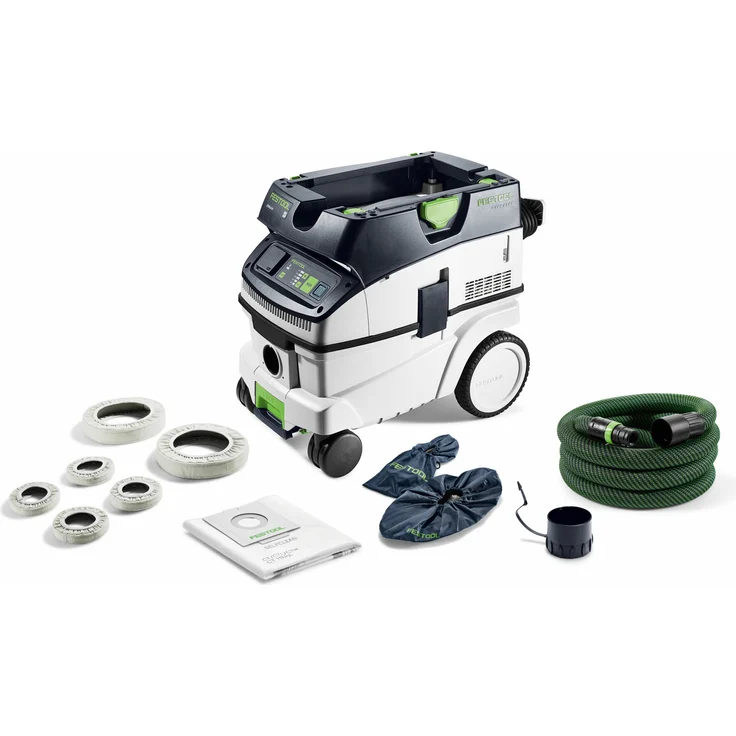 Festool Absaugmobil CLEANTEC CTM 26 EI-FLR, Nass- und Trockensauger für Bodenleger, mit Bluetooth und Radüberziehern, blau