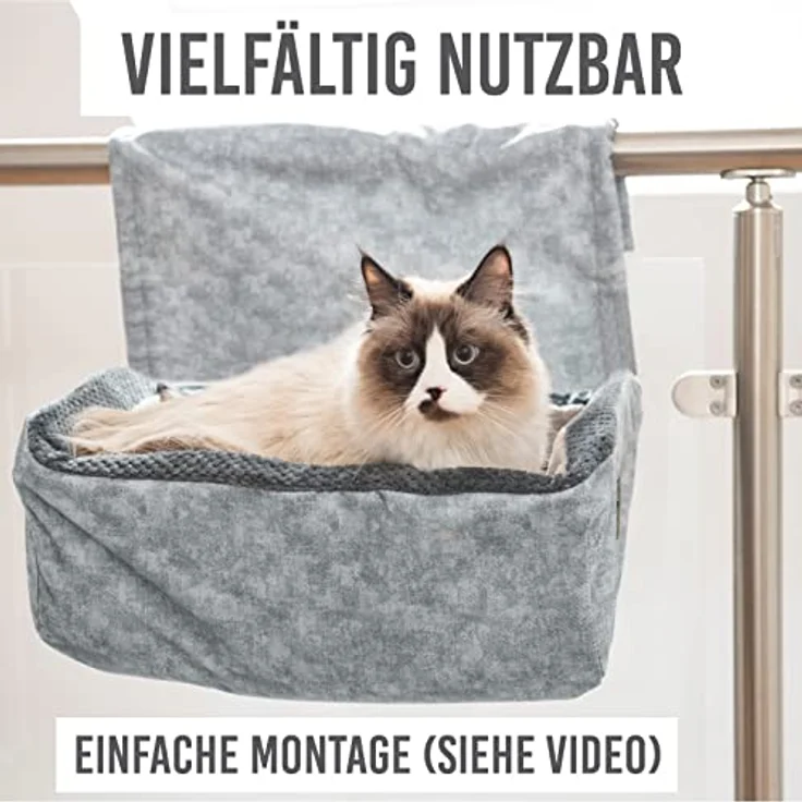 KaraLuna Heizungsliege | Auch für große Katzen geeignet I Katzenbett Heizung Hängehöhle Katze Katze Heizung Hängematte Heizkörperliege Katzen Heizungsliege Katzen XXL (Hellgrau) – Bild 5