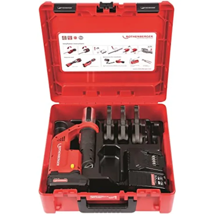 ROTHENBERGER 1000002120 ROMAX Compact TT Pressbackeset, Ladegerät EU, 2Ah Akku Kapazität, TH Pressbacken Kontur, 16mm-20mm-26mm Arbeitsbereich Durchmesser - Preisvergleich