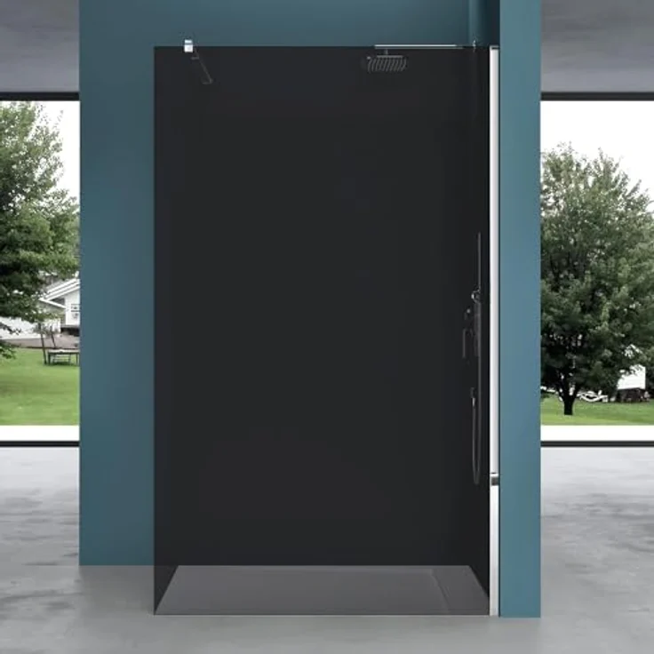 Mai & Mai Duschabtrennung Bremen2VG, Walk-In Duschwand 80x200cm aus 10mm ESG-Sicherheitsglas mit NANO-Beschichtung, vollflächig grau – Bild 2