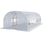 TOOLPORT Foliengewächshaus Gewächshaus 3x6m stabil & langlebig mit Fenster - reißfeste PE Plane 180g/m² weiß transparent