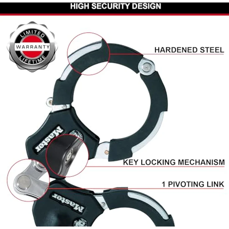 Master Lock Street Cuff mit Schlüssel Kurz 8200EURDPRO – Bild 4
