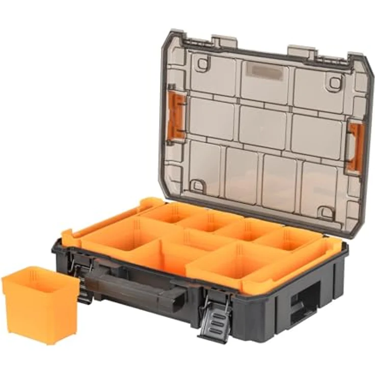 Dewalt T-STAK Turm 3 in 1 McLAREN-Ausgabe, mobile Aufbewahrungsbox mit IP54 Schutz, 3 Fächer, 50 kg Tragkraft, mit Teleskopgriff und 7-Zoll-Rädern – Bild 5