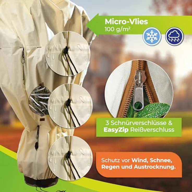 Bio Green Kübelpflanzen Sack Vlieshaube Mammuth WINDOW 360x250cm VS 360250W – Bild 5