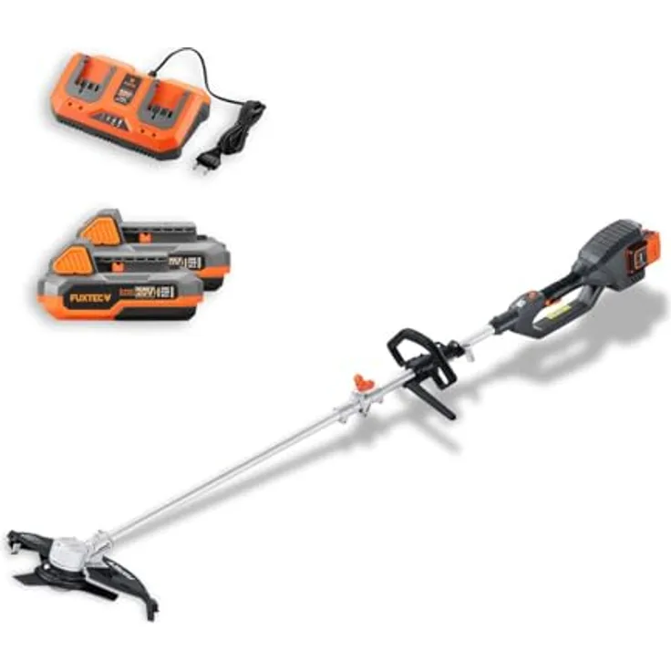 Fuxtec Akku Motorsense 2x20V FX-E2MSSET, 25,5 – 35cm Schnittbreite, 10Kg leicht, bis zu 6000 U/min, inkl. Akku & Ladegerät