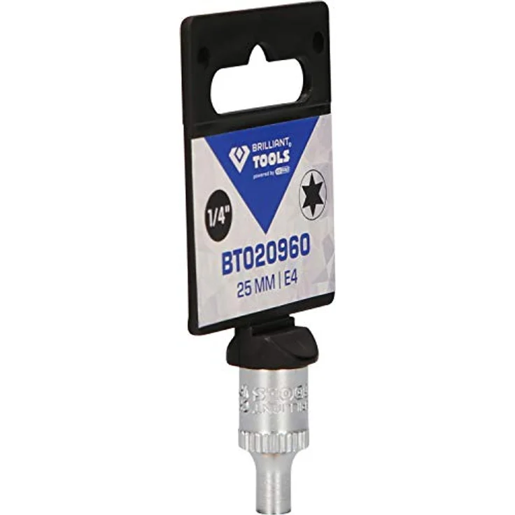 Brilliant Tools Bit- und Steckschlüsselset BT020960, 1/4" Torx-E-Stecknuss E4, Chrom-Vanadium-Stahl, matt verchromt – Bild 9