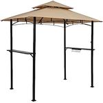 STILISTA® Grillpavillon 240 x 150 x 245 cm mit Doppelschichtdach aus Polyester, Gestell aus pulverbeschichtetem Stahl, beige
