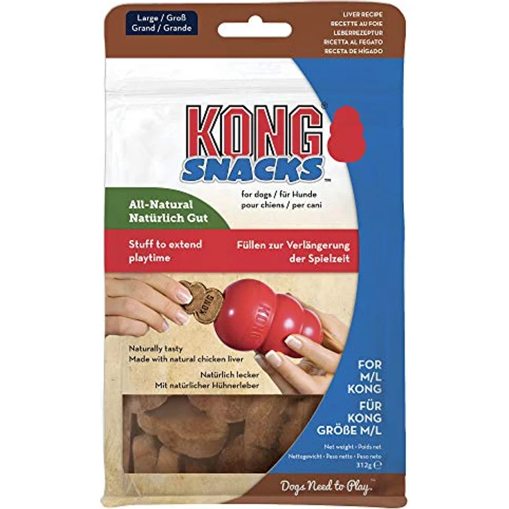 KONG – Snacks – Hundesnacks mit Natürlichen Zutaten (Ideal für KONG aus Kautschuk) – Leber – Für Große Hunde – Bild 1