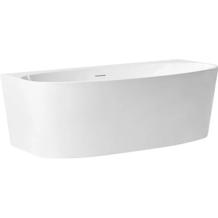 Beliani Badewanne Parnaiba, 280 l, 170 cm, 80 cm, klassisches weißes Acryl, wandmontierbar, platzsparend – Bild 4