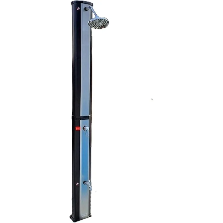CARIBIC Gartendusche 40L Solardusche CARIBIC BIG Pooldusche Außendusche mit Einhebelmischbatterie, Fußdusche, 40 Liter Tank