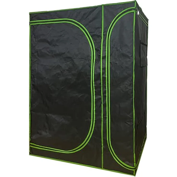 Kingpower Gewächshaus Gewächshaus Zuchtzelt Growschrank Zuchtschrank 160x120x205 cm, Indoor Pflanzenzucht, 99,9% lichtundurchlässig, 95% Lichtreflektion, Schwarz/Grün – Bild 2