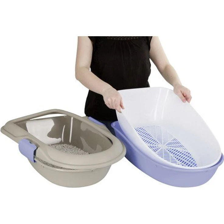 Stefanplast 81579 Katzentoilette „FURBA“ und „FURBA Maxi“ | Katzenklo mit Reinigungssieb und 2 Schalen | Mit hohem Rahmen – Bild 5