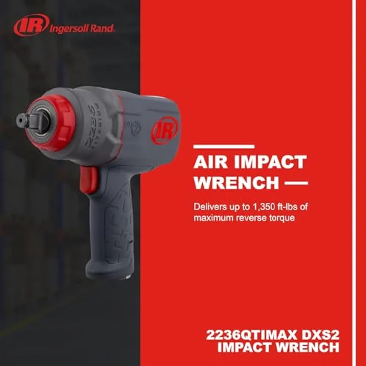 Ingersoll-Rand 2236QTIMAX Druckluft-Schlagschrauber, 1/2 Zoll, 2034Nm Losbrechmoment, Max 1220Nm Drehmoment, Drive Xchange System, leise Technologie, Direktschmiersystem – Bild 3