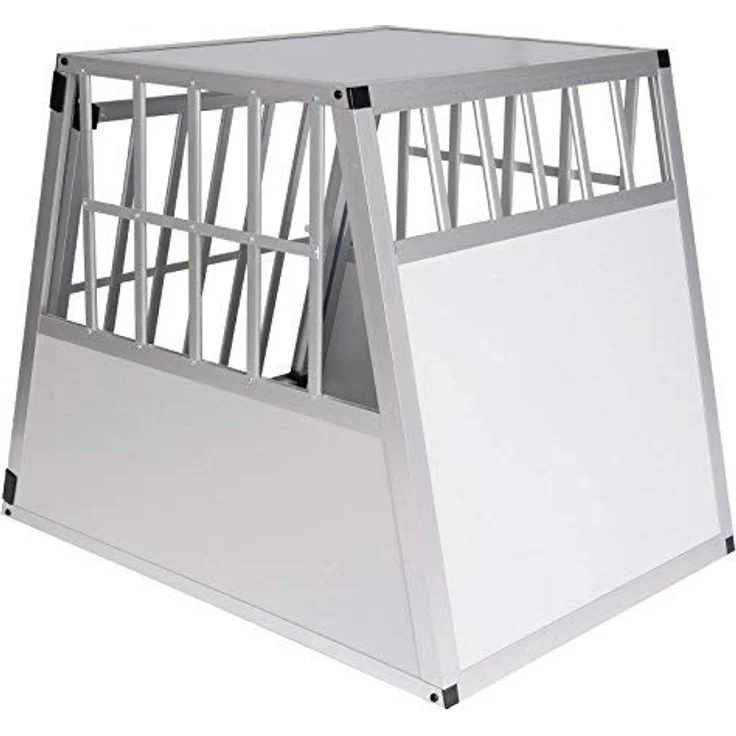 EUGAD Tiertransportbox, Hundetransportbox Alu Reisebox Autobox 85x65x69 cm, Silber, mit Sicherheitsverschluss und guter Belüftung - Preisvergleich – Bild 4