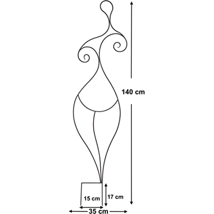 DanDiBo Design Rankhilfe Metall Rankgitter 140 cm Schwarz Frau Lora Kletterhilfe Bodenstecker Blumenhalter Ranksäule – Bild 2