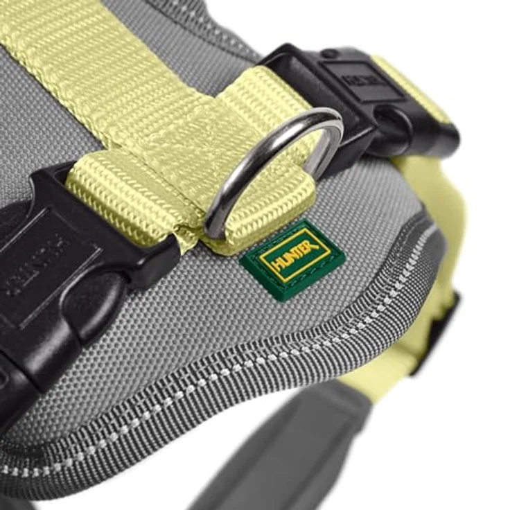 Hunter Tierbedarf Hunde-Geschirr Neopren matcha/grau 3-fache Verstellmöglichkeit, reflektierende Paspel, pflegeleicht – Bild 6