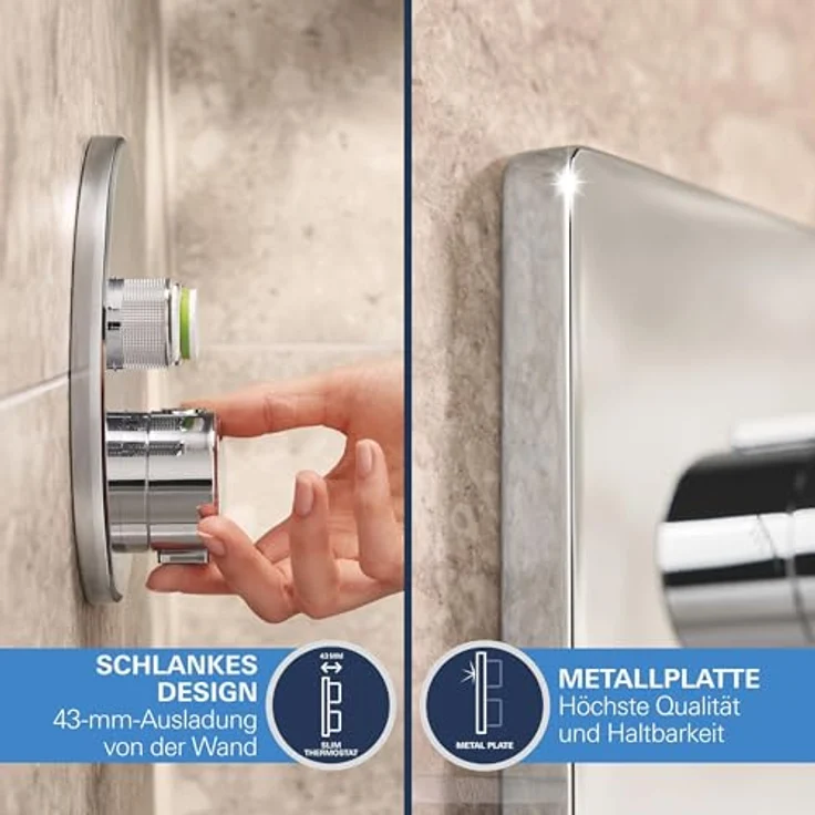 Grohe Precision Smartcontrol Duschsystem, Unterputz Thermostat mit 3 Absperrventilen, Quickfix, chrom – Bild 8