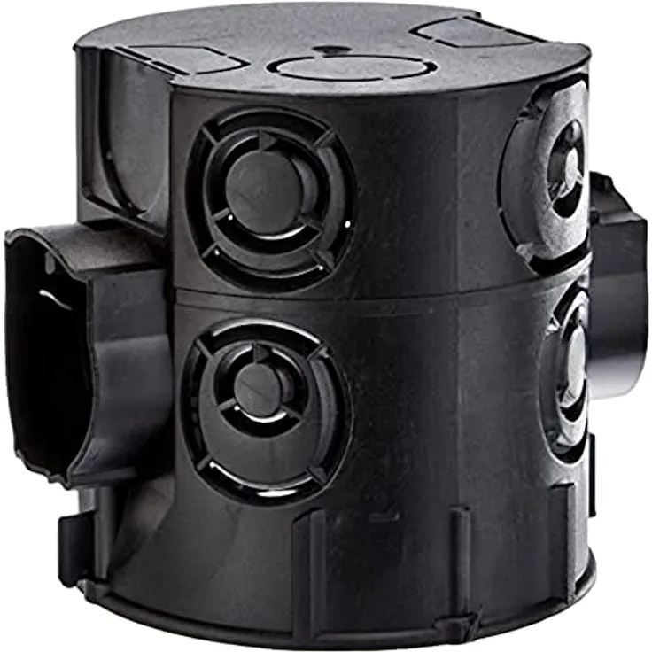Kopp Abdeckrahmen 354302504, Kunststoff, rund, Unterputzmontage, schwarz, Profi-Pack 25 Stück