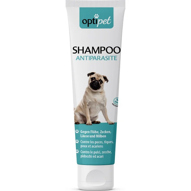 OptiPet Anti-Parasiten Shampoo für Hunde, 250 ml, Sofort abweisend gegen Flöhe, Zecken, Milben und Läuse in allen Entwicklungsstadien