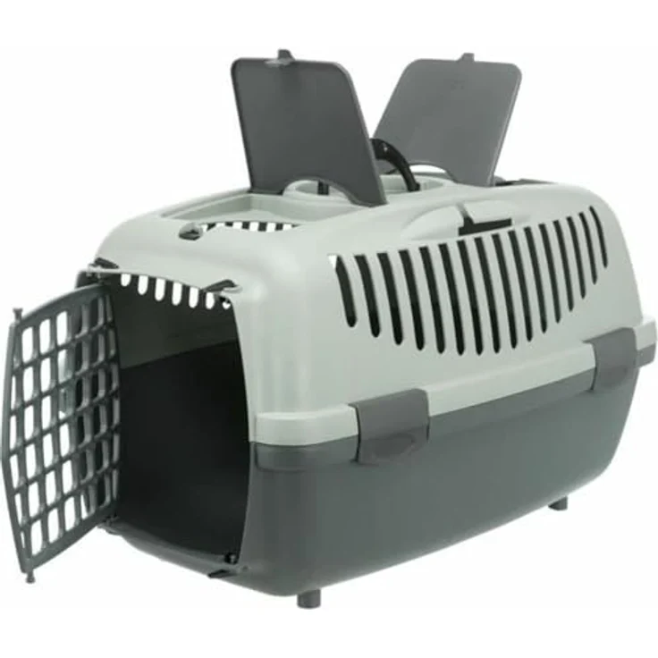 TRIXIE Hunde-Transportbox Trixie Be Eco Transportbox Capri 3, nachhaltig, für Tiere bis zu 12 kg, anthrazit/grau-grün - Preisvergleich – Bild 2