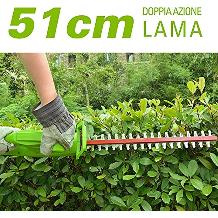 Greenworks Tools Akku-Heckenschere G24HTK2 (Li-Ion 24 V 47 cm Schnittlänge 17 mm Zahnabstand 2800 Schnitte-min t-förmiger Griff inklusive 2Ah Akku und Ladegerät) – Bild 3