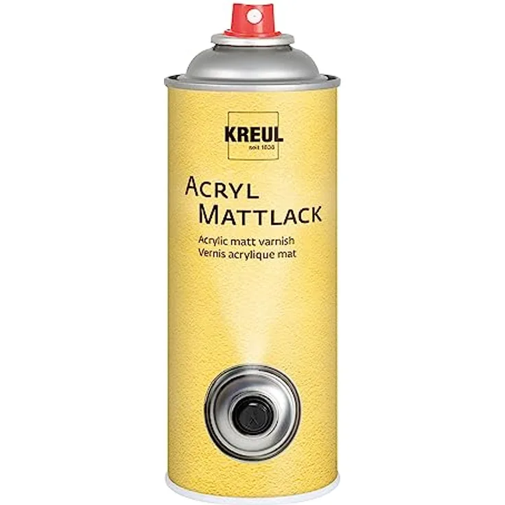 KREUL 821400 - Acryl Mattlack, 400 ml Spraydose, farblos, nicht gilbend, universell einsetzbarer matt trocknender Schutzlack für Pappe, Holz, Glas, Porzellan, Keramik