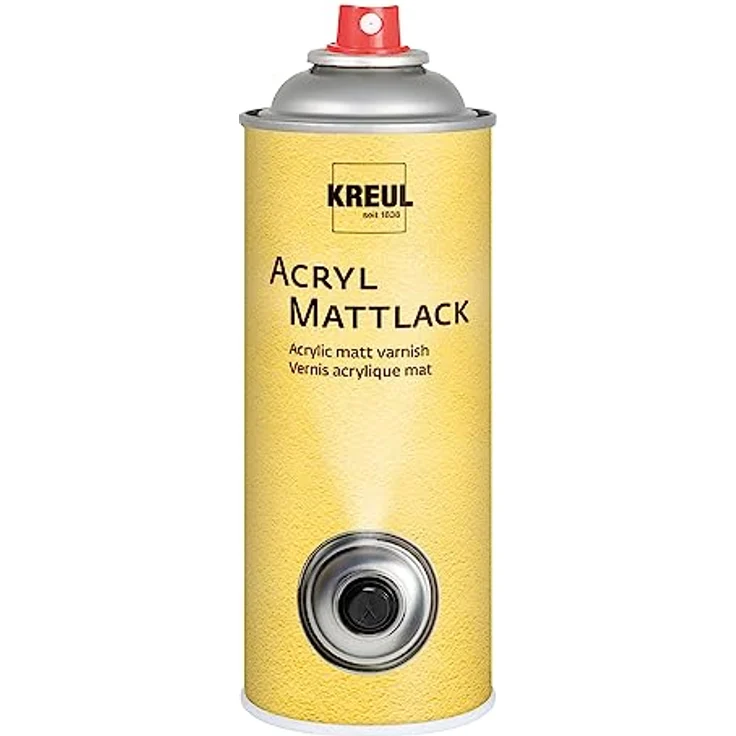 KREUL 821400 - Acryl Mattlack, 400 ml Spraydose, farblos, nicht gilbend, universell einsetzbarer matt trocknender Schutzlack für Pappe, Holz, Glas, Porzellan, Keramik
