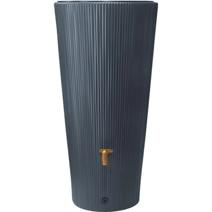 4rain Vaso Decor 2in1 Regentonne 220 Liter Graphite Grey inkl. Pflanzschale - Nachhaltiger Regenspeicher mit individueller Gestaltungsmöglichkeit – Bild 2
