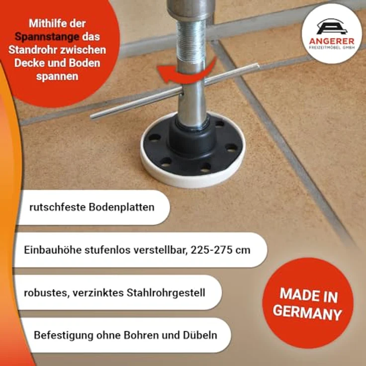 Angerer Freizeitmöbel Klemm-Senkrechtmarkise Nr. 100 orange/braun, BxH: 150x225 cm, gestreift, Polyacryl – Bild 6