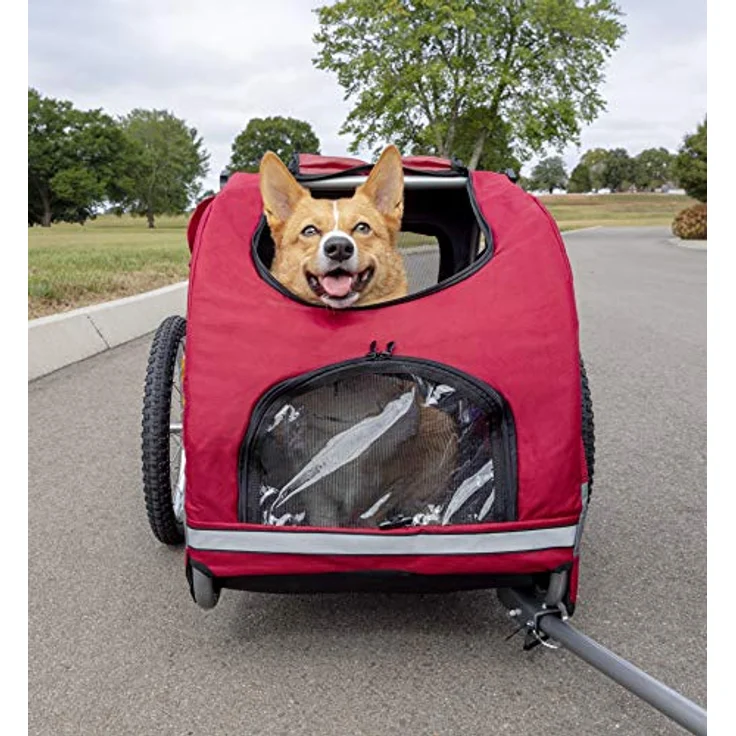 PetSafe Happy Ride Aluminium Fahrradanhänger für Hunde, Anhänger für Hunde, Leichter Aluminiumrahmen, Einfache Montage, Inklusive Netzfenster und Reflektoren, Mittelgroße Hunde, 11,4 kg – Bild 2