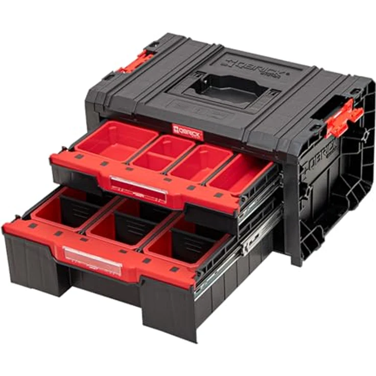 Qbrick System Pro Drawer 2, Modularer Werkzeugkoffer mit 2 ausziehbaren Schubladen, verstellbaren Trennwänden und komfortablem Griff – Bild 2