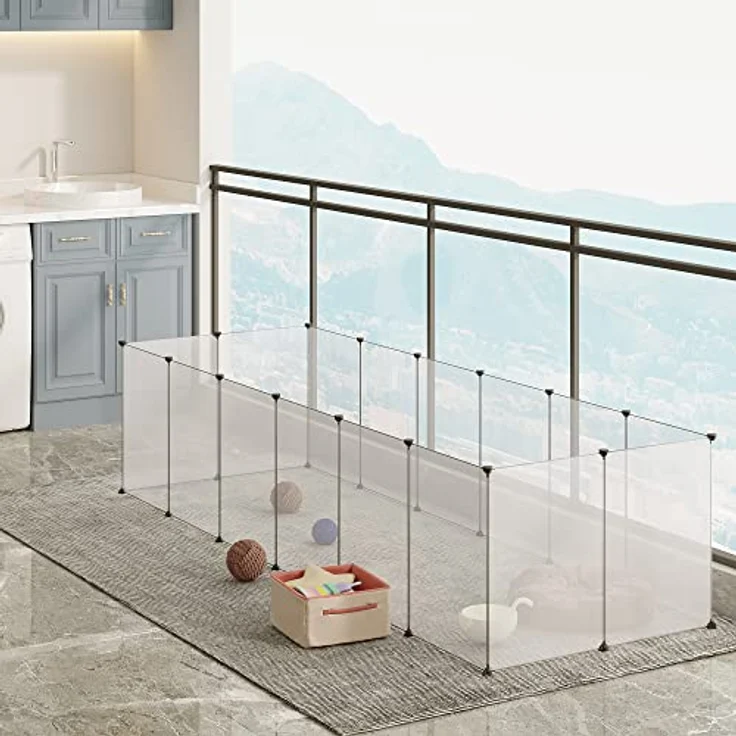 EUGAD Freigehege für Kaninchen, Meerschweinchen Gehege, BHT 302x72x102cm – Bild 3