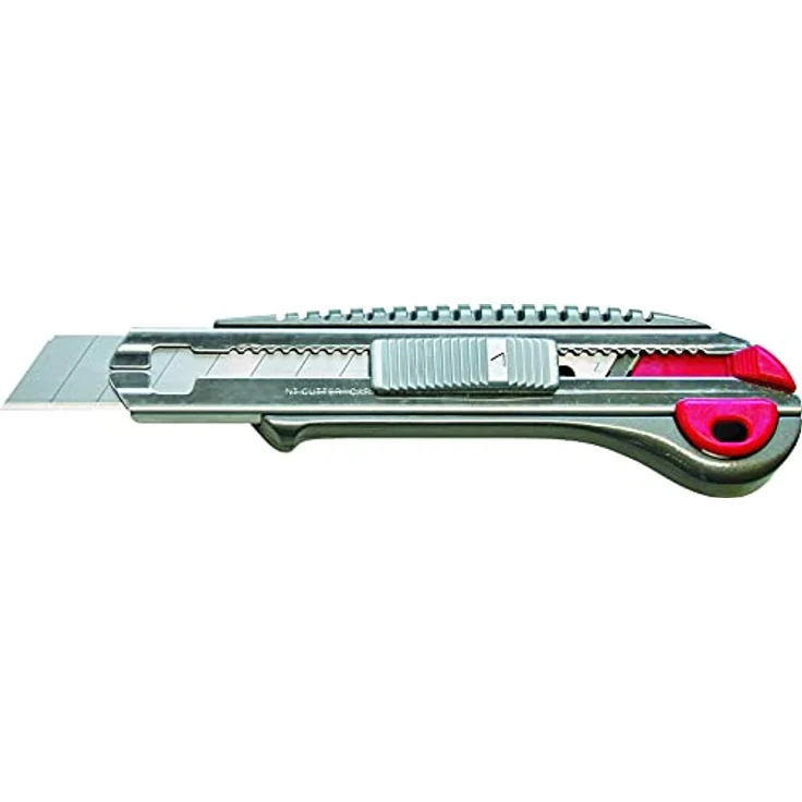 Cuttermesser Länge 157mm Breite 18mm Ganzmetall Drucktaste inkl.2 Klingen - 489646 – Bild 2