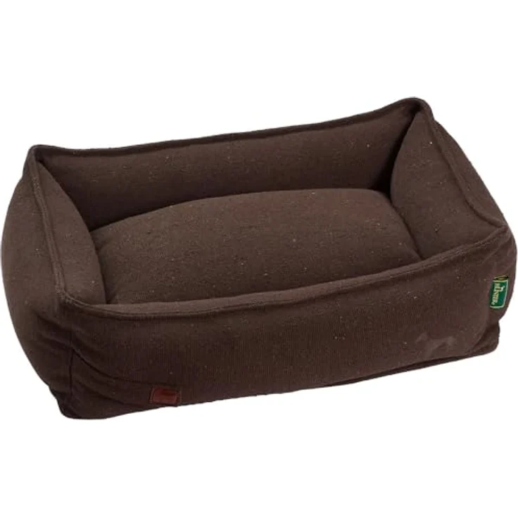 HUNTER Hundesofa Belluno, Recyclingmaterial, braun, Größe S, wendbares Innenkissen, rutschhemmende Unterseite, waschbare Bezüge – Bild 1